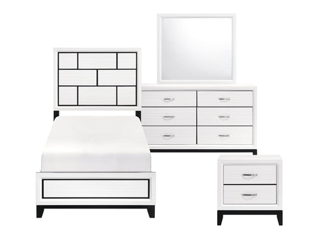 Davi White 4-Piece Twin Bedroom Set - Ornate Home