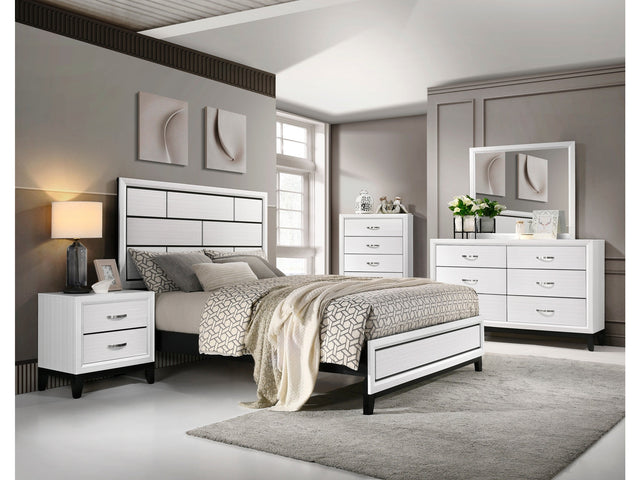 Davi White 5-Piece Queen Bedroom Set - Ornate Home