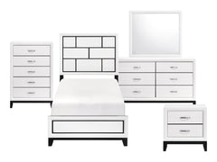Davi White 5-Piece Twin Bedroom Set - Ornate Home