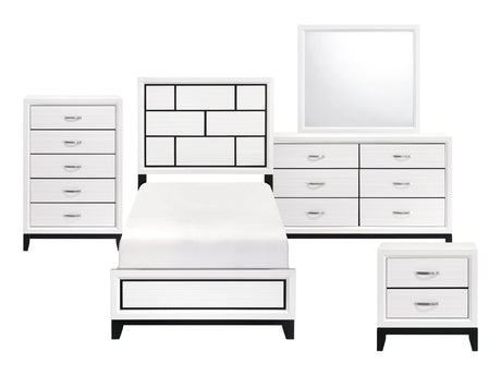 Davi White 5-Piece Twin Bedroom Set - Ornate Home