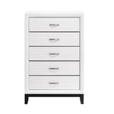 Davi White 5-Piece Twin Bedroom Set - Ornate Home