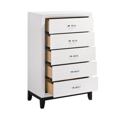 Davi White 5-Piece Twin Bedroom Set - Ornate Home