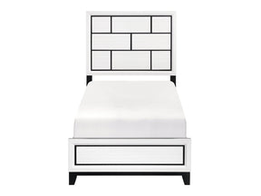 Davi White Twin Bed - Ornate Home