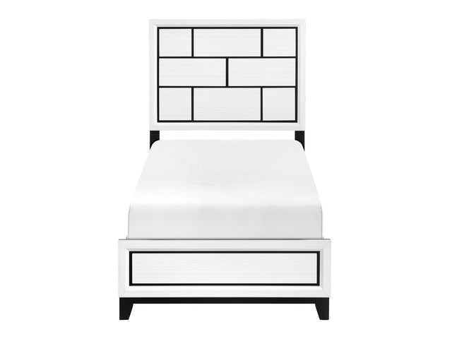 Davi White Twin Bed - Ornate Home
