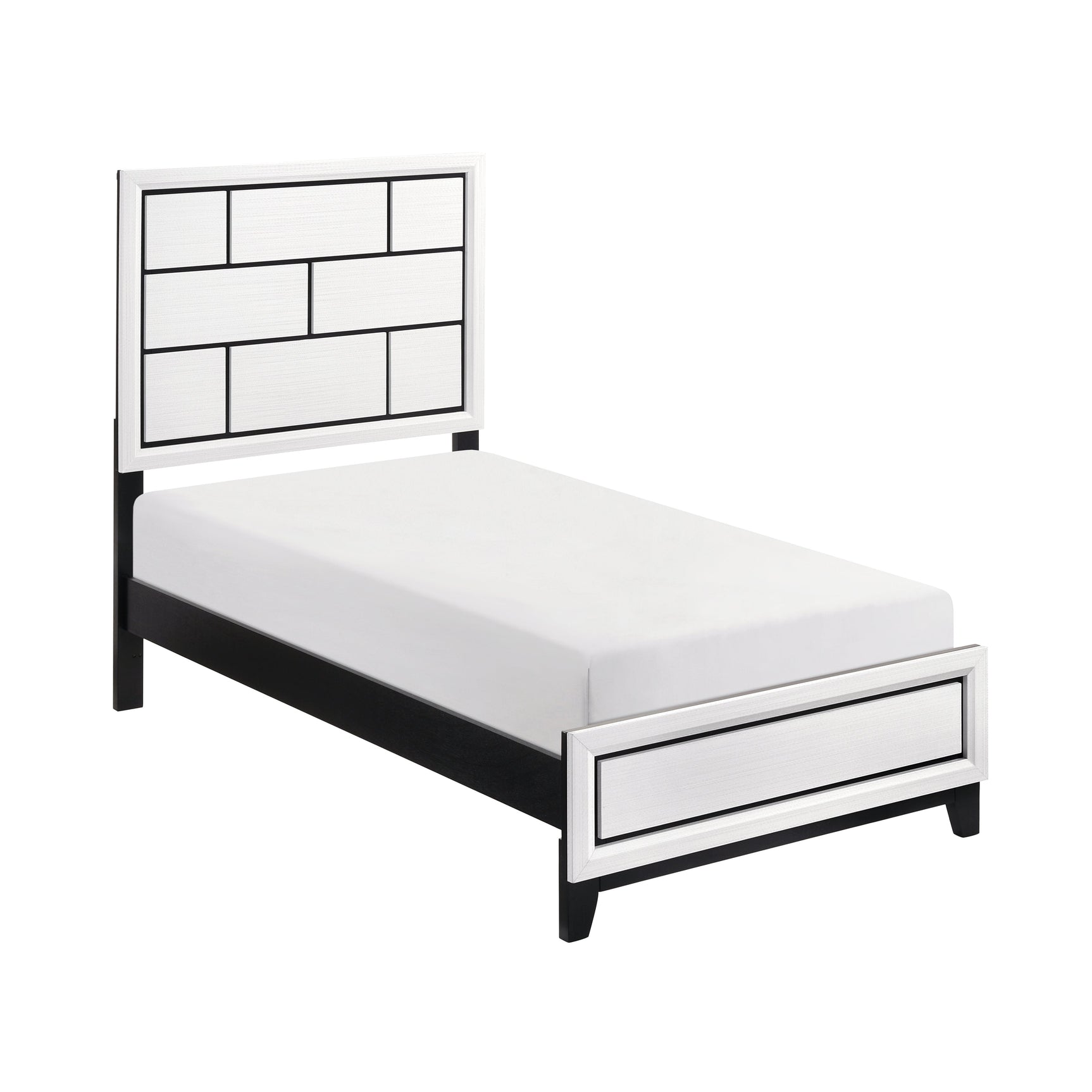 Davi White Twin Bed - Ornate Home