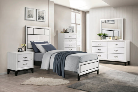 Davi White Twin Bed - Ornate Home