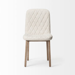 David Cream/Brown Solid Back Dining Side Chair (Set of 2) - Ornate Home