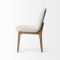David Cream/Brown Solid Back Dining Side Chair (Set of 2) - Ornate Home