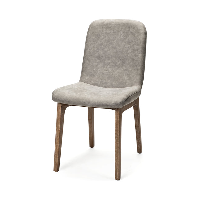 David Gray/Medium Brown Solid Back Dining Side Chair (Set of 2) - Ornate Home