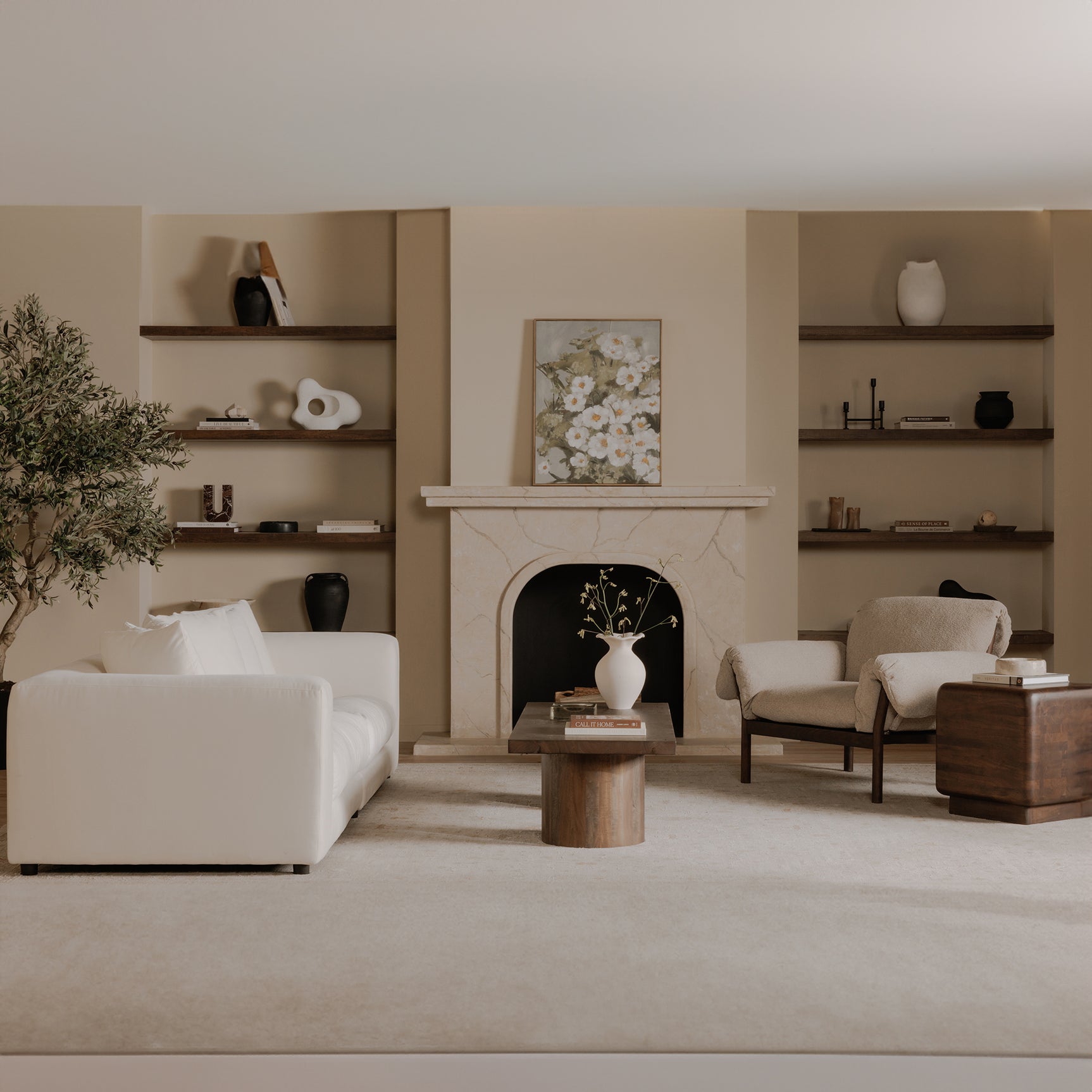 Davie Warm White Sofa - Ornate Home