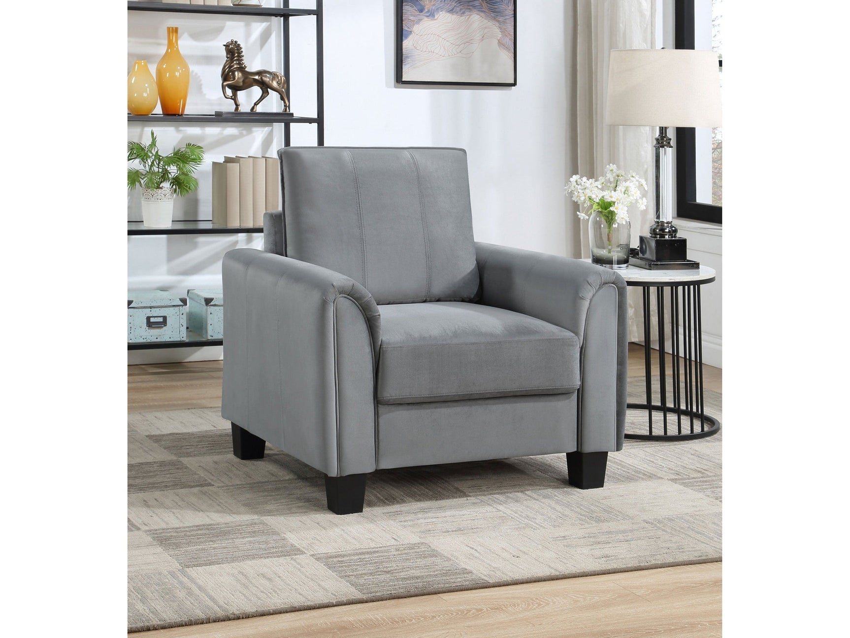 Davis Grey Accent Chair - Ornate Home