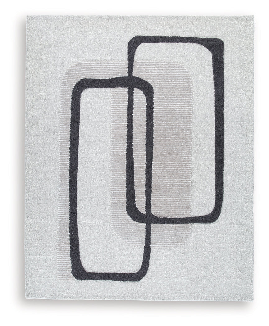 Davismour Ivory/Taupe/Charcoal Large Rug - Ornate Home