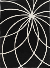 Davison Black Geometric Wool Carpet - Ornate Home