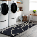 Davison Black Geometric Wool Carpet - Ornate Home