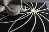 Davison Black Geometric Wool Carpet - Ornate Home