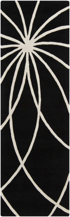 Davison Black Geometric Wool Carpet - Ornate Home