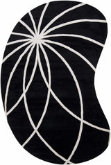 Davison Black Geometric Wool Carpet - Ornate Home