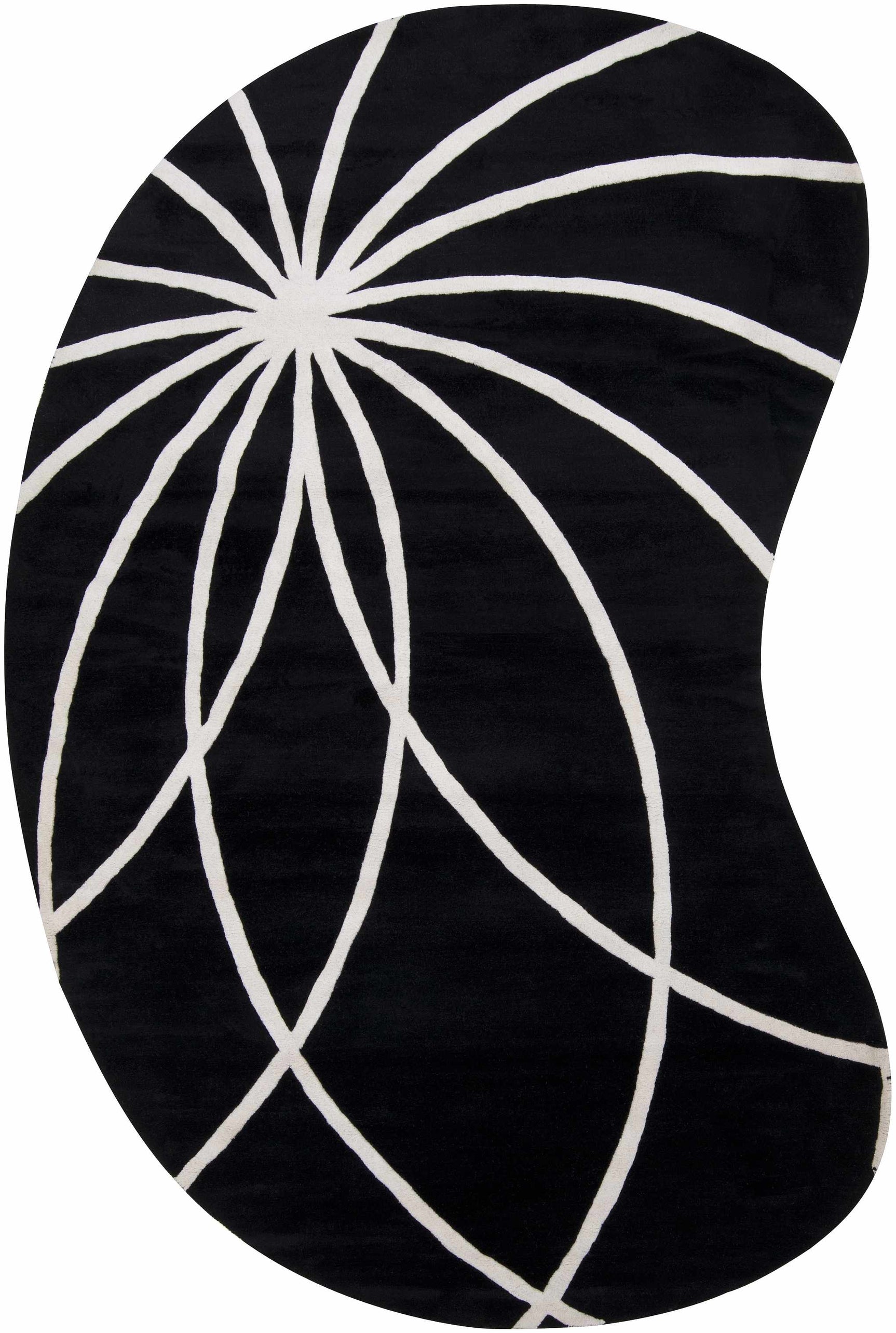 Davison Black Geometric Wool Carpet - Ornate Home
