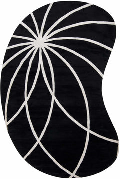 Davison Black Geometric Wool Carpet - Ornate Home