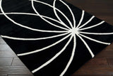 Davison Black Geometric Wool Carpet - Ornate Home