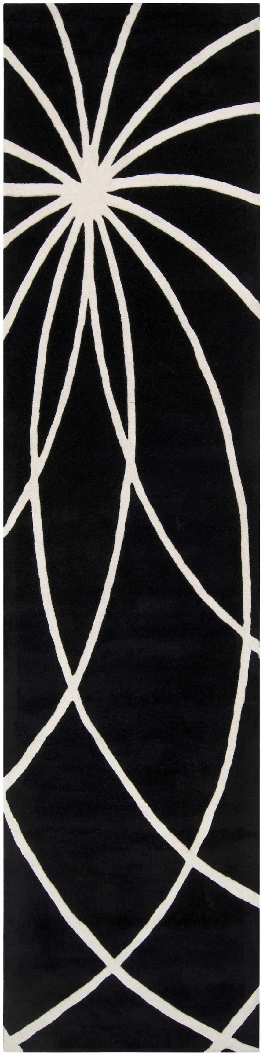 Davison Black Geometric Wool Carpet - Ornate Home