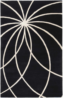 Davison Black Geometric Wool Carpet - Ornate Home