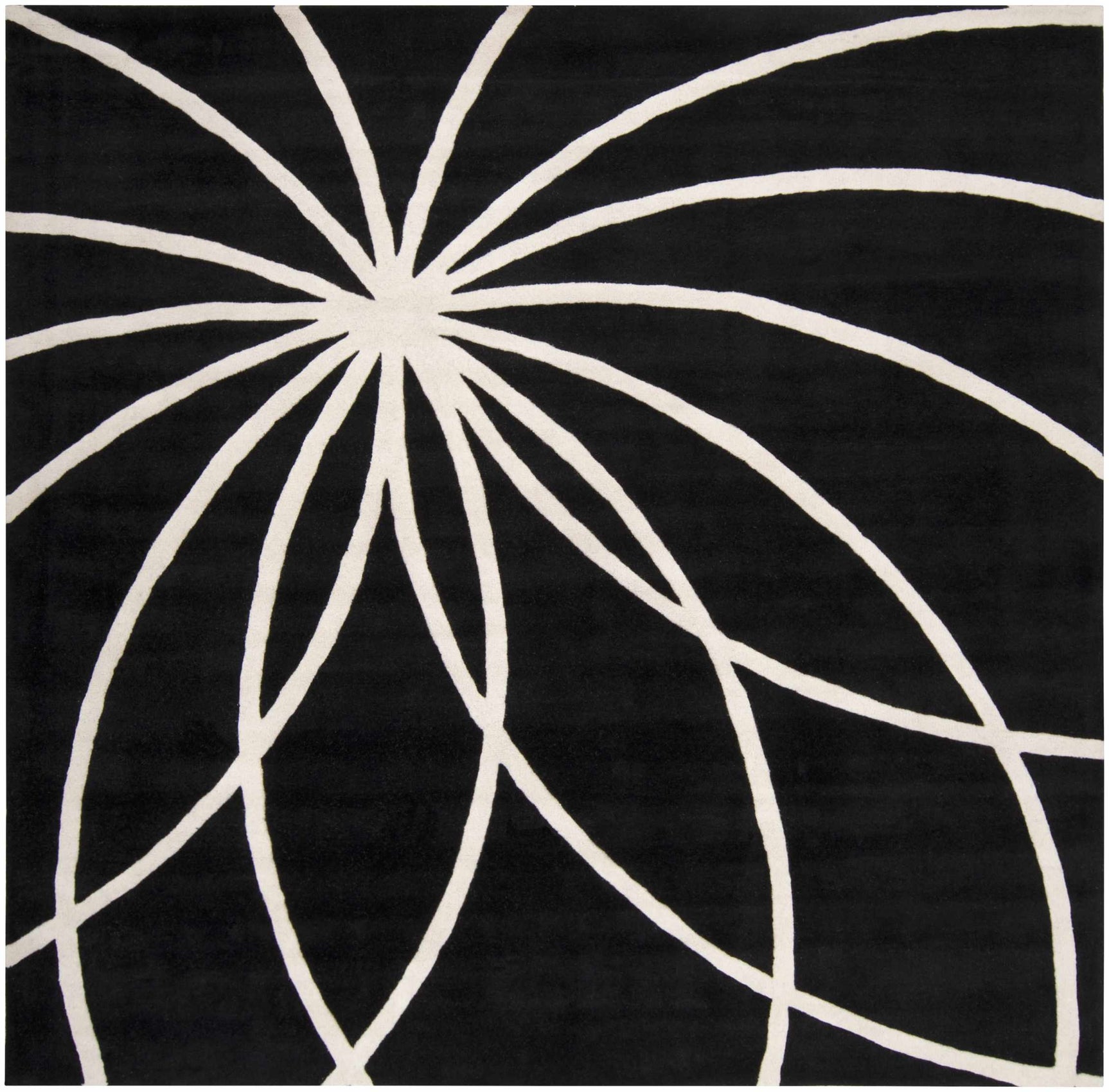 Davison Black Geometric Wool Carpet - Ornate Home