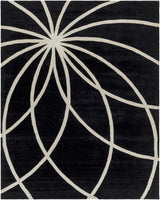 Davison Black Geometric Wool Carpet - Ornate Home