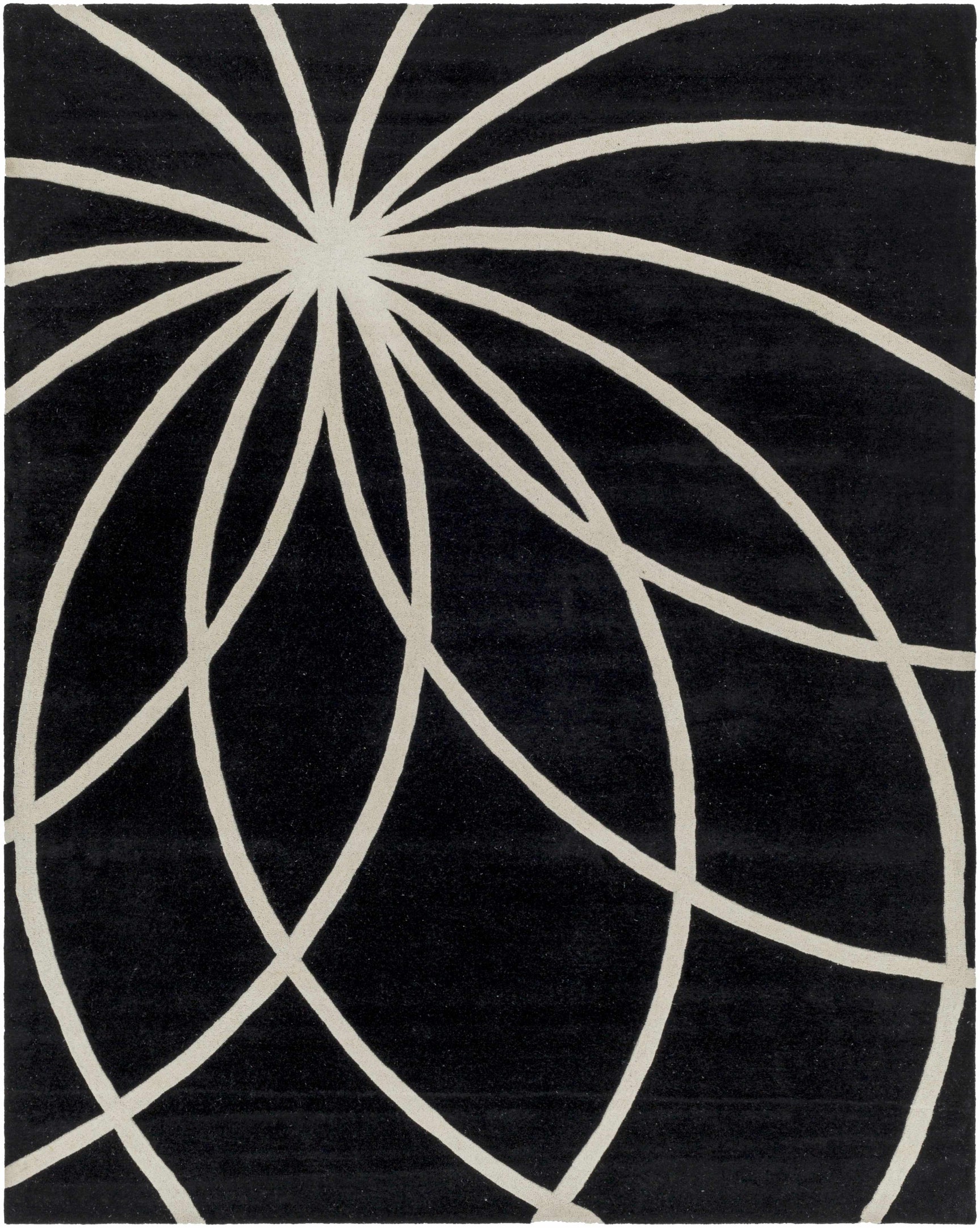 Davison Black Geometric Wool Carpet - Ornate Home