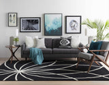 Davison Black Geometric Wool Carpet - Ornate Home