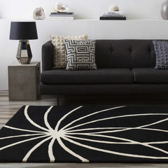 Davison Black Geometric Wool Carpet - Ornate Home