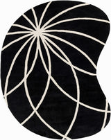 Davison Black Geometric Wool Carpet - Ornate Home