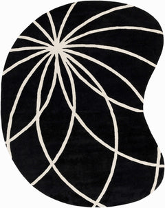Davison Black Geometric Wool Carpet - Ornate Home