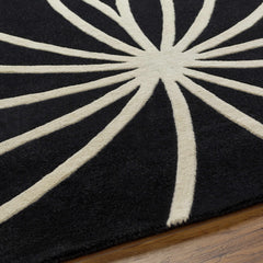 Davison Black Geometric Wool Carpet - Ornate Home