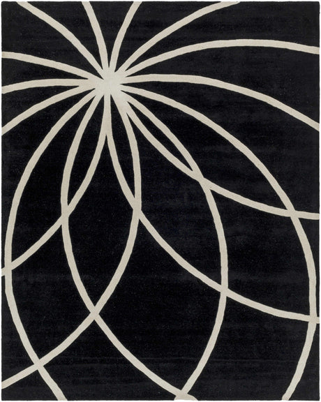 Davison Black Geometric Wool Carpet - Promo - Ornate Home