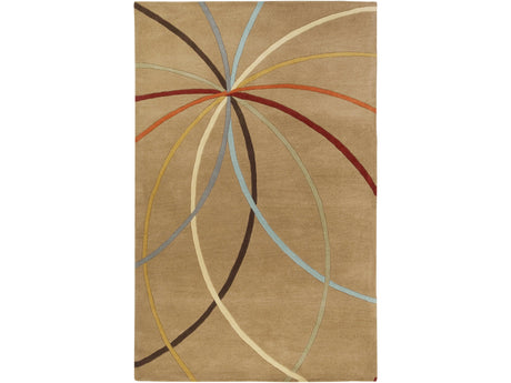 Davison Brown Geometric Modern Wool Rug - Ornate Home