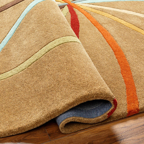 Davison Brown Geometric Modern Wool Rug - Ornate Home