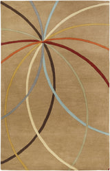 Davison Brown Geometric Modern Wool Rug - Ornate Home