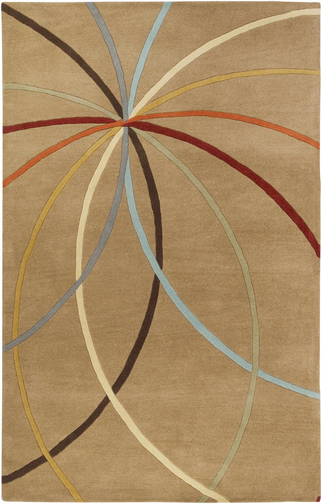 Davison Brown Geometric Modern Wool Rug - Ornate Home
