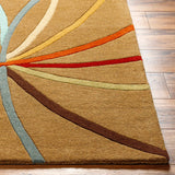 Davison Brown Geometric Modern Wool Rug - Ornate Home
