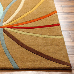 Davison Brown Geometric Modern Wool Rug - Ornate Home
