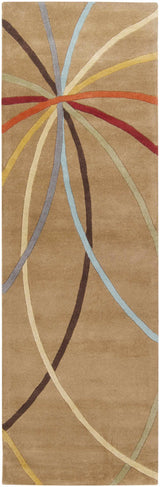 Davison Brown Geometric Modern Wool Rug - Ornate Home