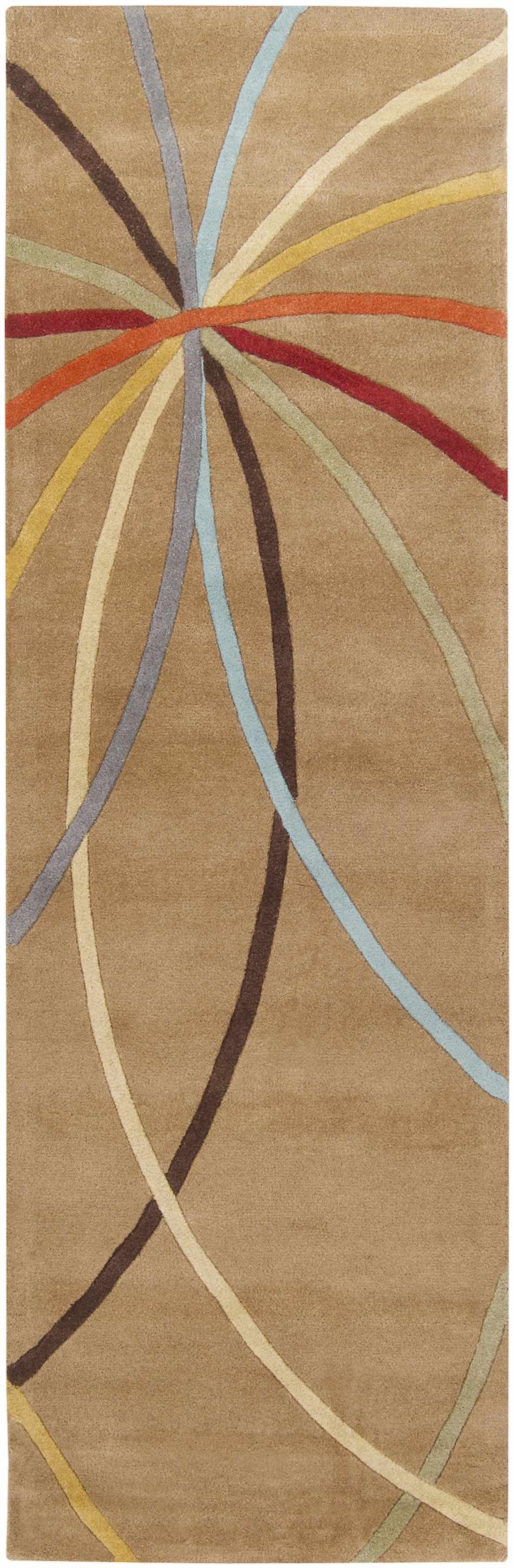 Davison Brown Geometric Modern Wool Rug - Ornate Home