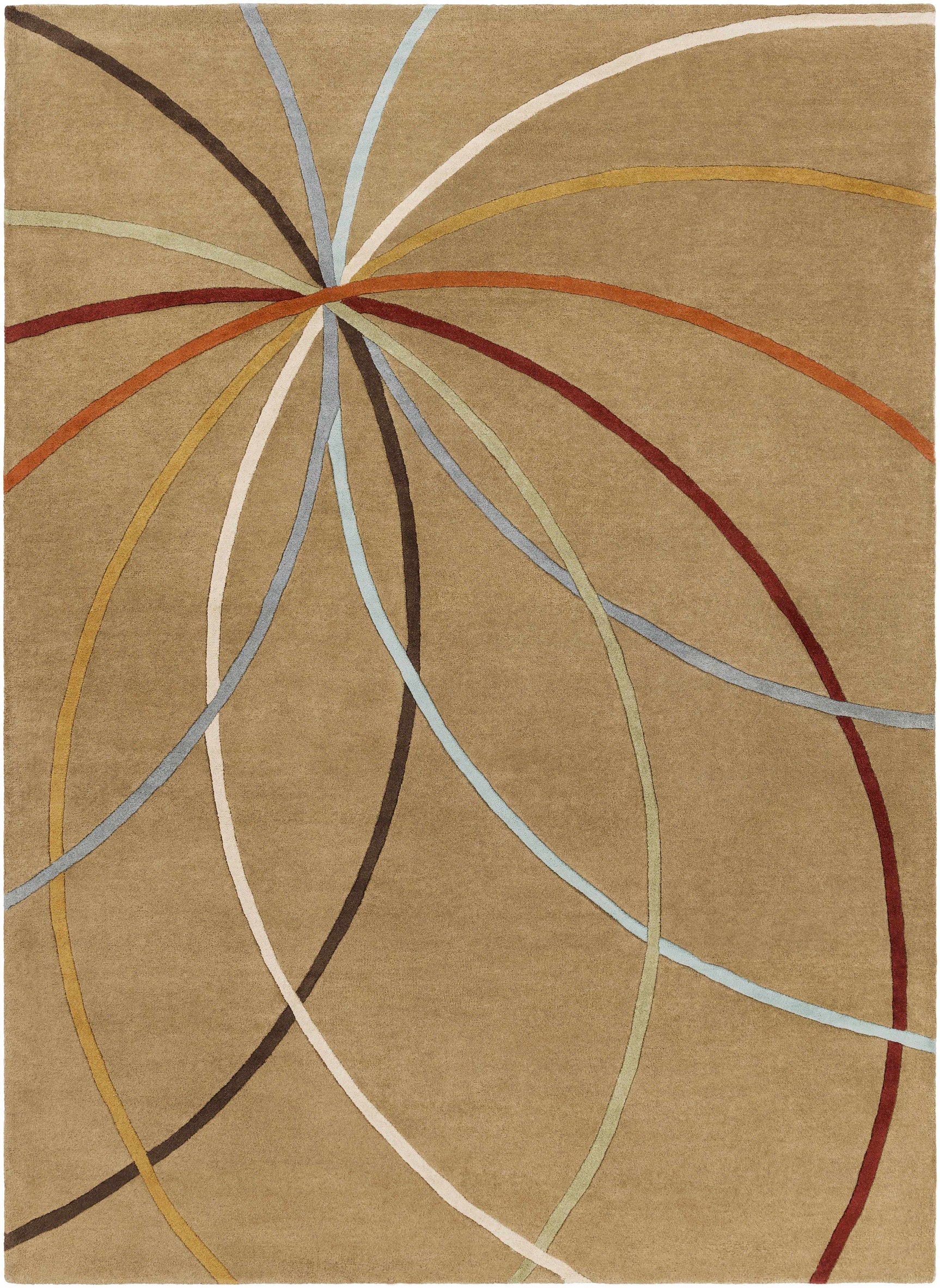 Davison Brown Geometric Modern Wool Rug - Ornate Home