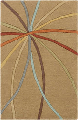 Davison Brown Geometric Modern Wool Rug - Ornate Home