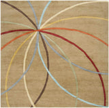Davison Brown Geometric Modern Wool Rug - Ornate Home