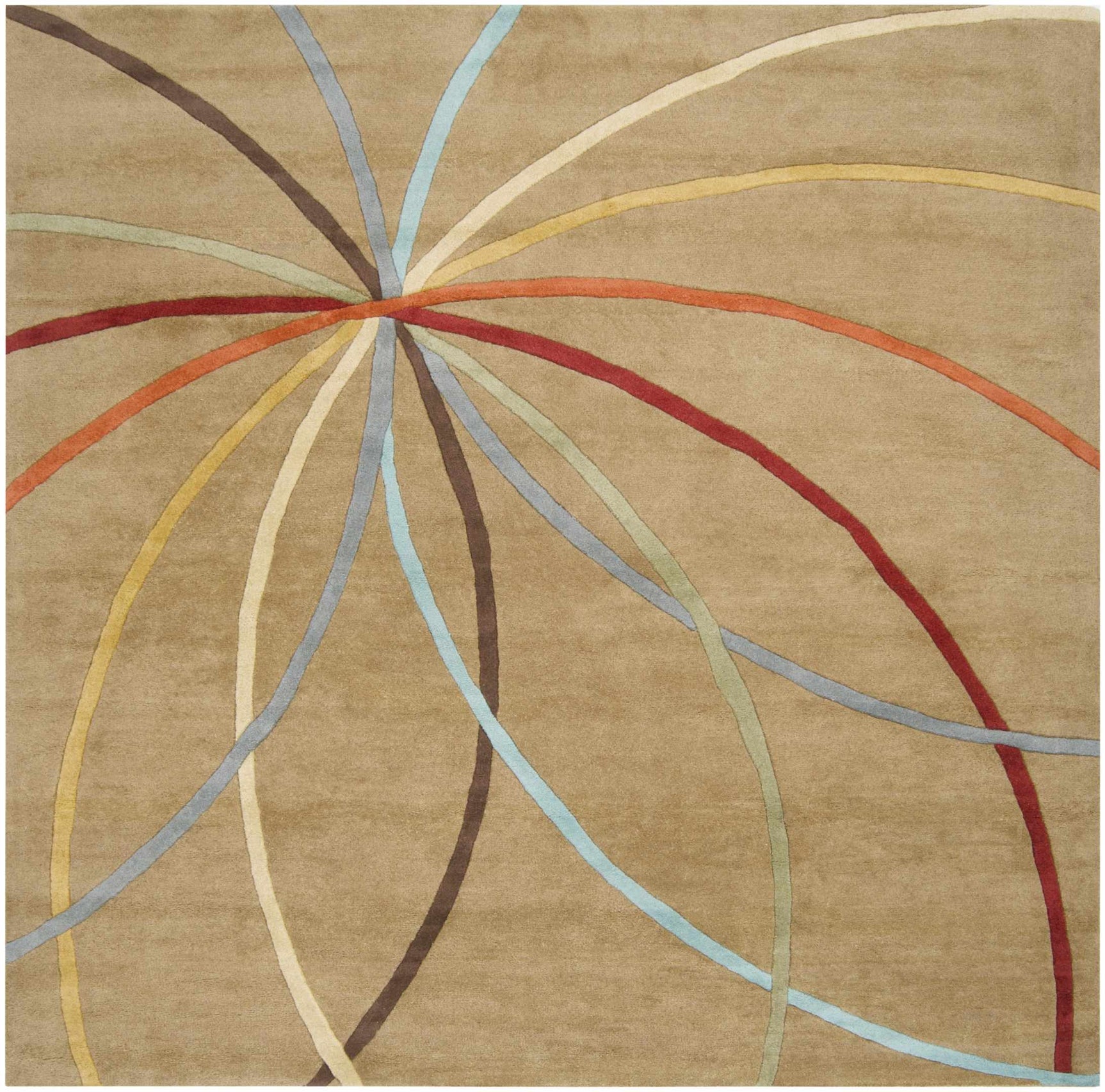 Davison Brown Geometric Modern Wool Rug - Ornate Home