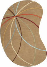 Davison Brown Geometric Modern Wool Rug - Ornate Home