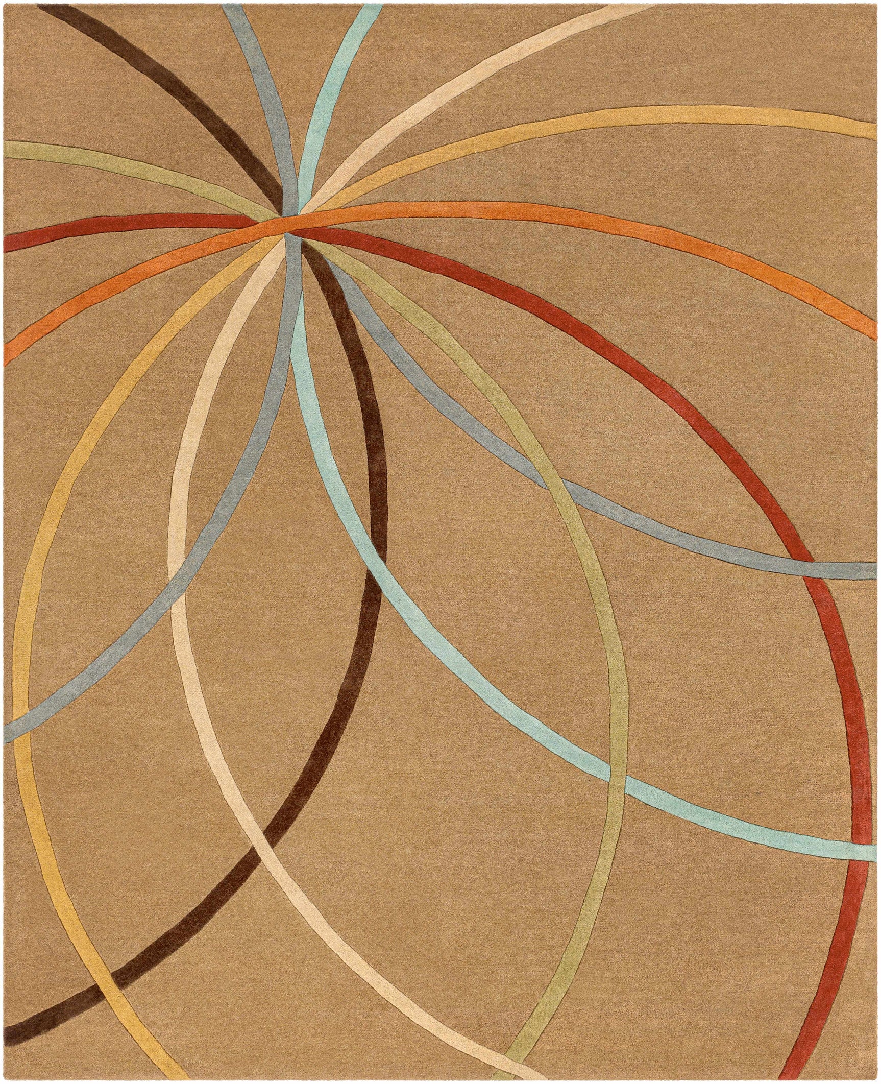Davison Brown Geometric Modern Wool Rug - Ornate Home