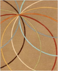 Davison Brown Geometric Modern Wool Rug - Ornate Home
